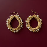 Kiara Pearl Bor Hoop Earrings