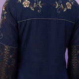 Navy Embroidered Kurta Set with Resham Work