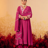 Aarini Jazzberry Fuchsia Embroidered Suit Set