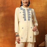 Viscose Rayon Embroidered Top and Trouser Co-Ord Set
