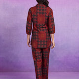 Rust Rayon Straight Co-ord Set