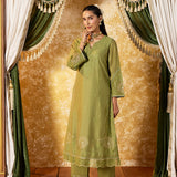 Esha Moss Green Embroidered Suit Set
