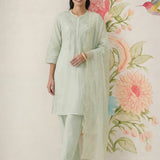 Suroor Mint Green Embroidered Chanderi Kurta Set