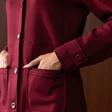 Eirene Maroon Monochrome Wool Coat