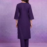 Amaira Purple Embroidered Kurta Set