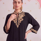 Arzoo Ebony Black Embroidered Co-ord Set