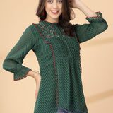 Ethnic Threadwork A-Line Georgette Kurti