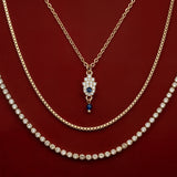 Gold Esha CZ Hamza Necklace