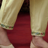 Saavan Light Green Embroidered Cotton blend Kurta Set