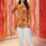 White Satin Relaxed Fit Salwar