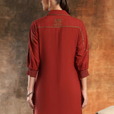 Paisley Embroidered Shirt Style Tunic