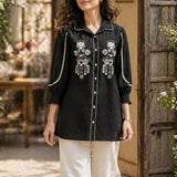 Cotton Embroidered Shirt Top