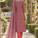 Viscose Rayon Printed Kurta Trouser Dupatta Set
