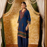 Mrinal Bright Blue Printed Suit Set