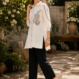 Paisley Embroidered Shirt Style Tunic