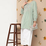 Cotton Linen Embroidered Top