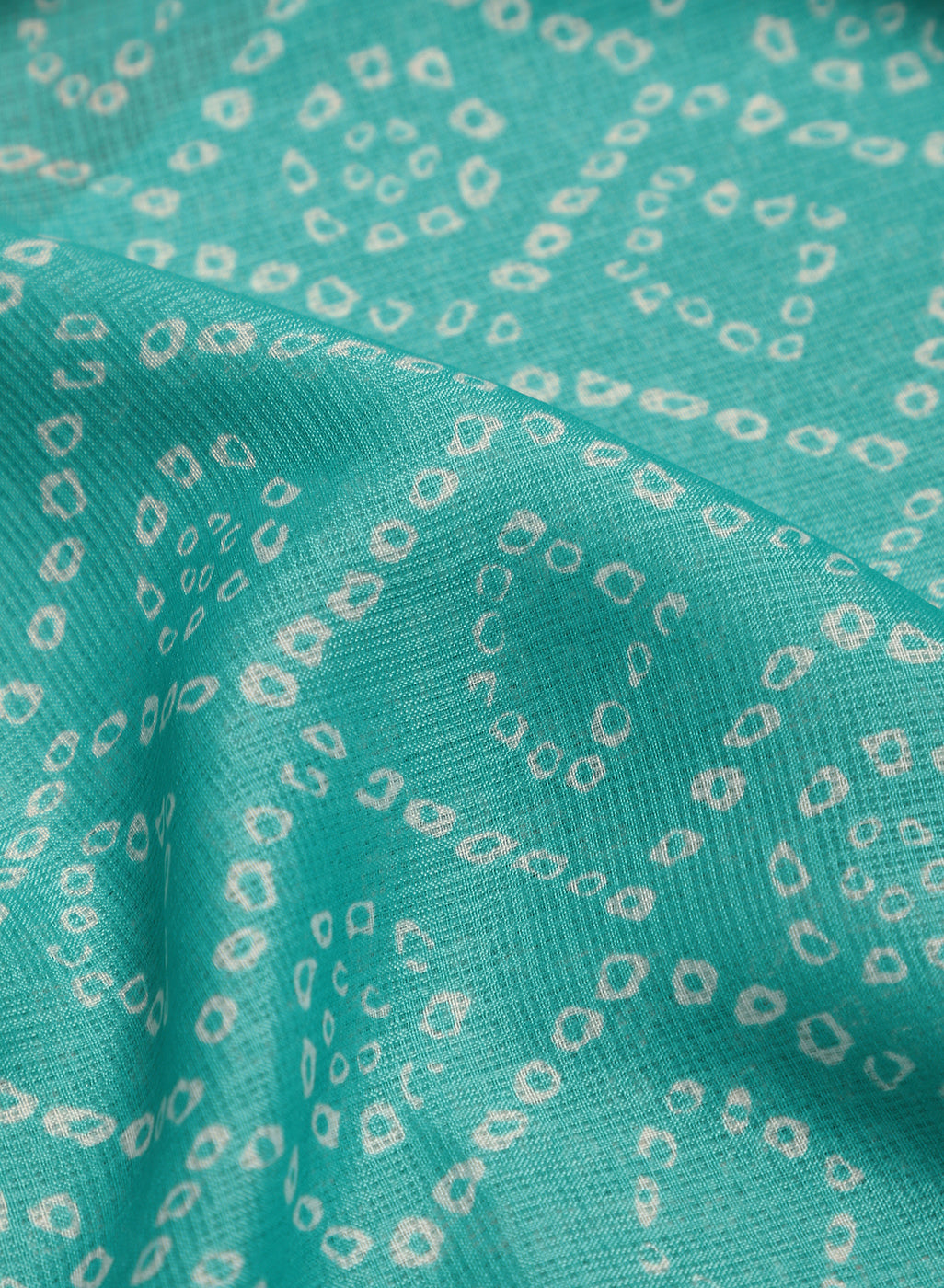 Teal  Cotton Silk Dupatta with Bandhej Print