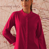 Sylvia Crimson fuchsia Monochrome Lyocell Kurta for Women