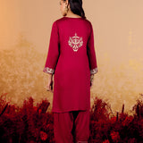 Samaira Maroon Embroidered Suit Set