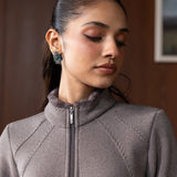 Noelle Grey Fur-lined Jacket