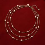 Aster Multilayer Swarovski Pearl Necklace