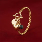 Gold Amara Heart Coin Bracelet