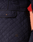 Navy Blue High-neck Quilted Jacket for Women