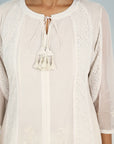 Ivory Embroidered A-line Kurta for Women