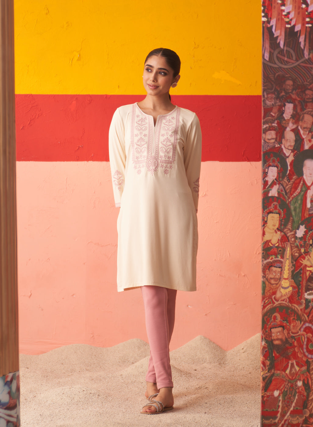 Buy Lakshita White Cotton Regular Fit A Line Kurta for Women Online @ Tata  CLiQ