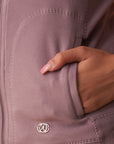 Lavender High-neck Sleeveless Jacket for Women