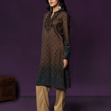 Kavi Olive Printed Fleece Long Kurta
