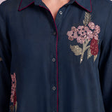 Eshira Cobalt Navy Embroidered Co-ord Set