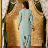 Ishita Mint Green Embroidered Suit Set