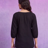 Aisha Black Embroidered Top