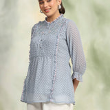 Ethnic Threadwork A-Line Georgette Kurti