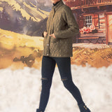 Akira Olive Monochrome Short Jacket for Women