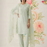 Suroor Mint Green Embroidered Chanderi Kurta Set