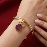 Ziva Amethyst Pearl Bangle Set