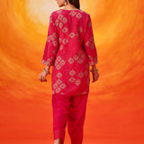 Sanaz Fuchsia Printed Shantoon Co-ord Set