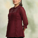 Ethnic Threadwork A-Line Georgette Kurti