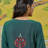 Myra Dark Teal Applique Embroidered Kurta Set