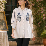Cotton Embroidered Shirt Top