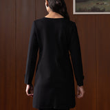 Eirene Black Monochrome Wool Coat