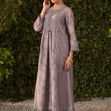 Amaya Slate Grey Printed Chanderi Suit Set with Dupatta