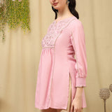 Cotton Linen Embroidered Top