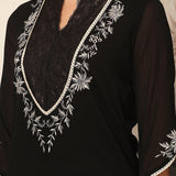 Floral Embroidered A-Line Short Kurti