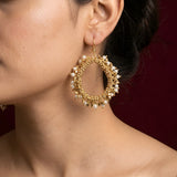 Kiara Pearl Bor Hoop Earrings
