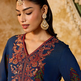 Mrinal Bright Blue Printed Suit Set