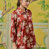 Eshara Classic Navy Floral Printed Shirt