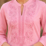 Pure Cotton Paisley Embroidered Co-Ord Set